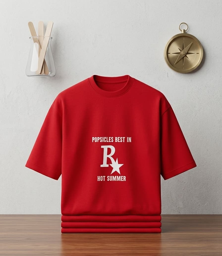 Modern R Graphic Print Baggy T-Shirts